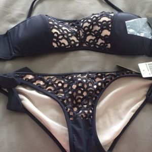 Navy and light pink bathing suit